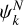 Mathematical equation: $\psi_k^N$