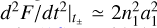 Mathematical equation: ${\left. {{d^2}F/d{t^2}} \right|_{{t_ \pm }}} \simeq 2n_1^2a_1^2$