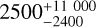 Mathematical equation: $2500^{+11~000}_{-2400}$