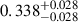 Mathematical equation: $ 0.338^{+0.028}_{-0.028} $