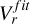 Mathematical equation: $V_r^{{\rm{fit}}}$