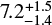 Mathematical equation: $\[7.2_{-1.4}^{+1.5}\]$