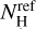 Mathematical equation: $N_{\rm{H}}^{{\rm{ref}}}$