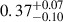 Mathematical equation: $ 0.37^{+0.07}_{-0.10} $