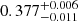 Mathematical equation: $ 0.377^{+0.006}_{-0.011} $
