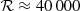 Mathematical equation: $ {\cal R} \approx 40\,000 $