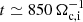 Mathematical equation: $ t \simeq 850 \, \Omega_{\mathrm{c,i}}^{-1} $