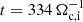 Mathematical equation: $ t = 334\,\Omega_{\mathrm{c,i}}^{-1} $