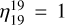 Mathematical equation: $\[\eta_{19}^{19}=1\]$