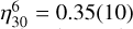 Mathematical equation: $\[\eta_{30}^{6}=0.35(10)\]$