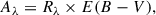 Mathematical equation: $$ \begin{aligned} A_{\lambda } =R_{\lambda }\times E(B-V) ,\end{aligned} $$