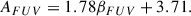 Mathematical equation: $$ \begin{aligned} A_{FUV} = 1.78 \beta _{FUV} + 3.71 .\end{aligned} $$