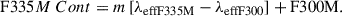 Mathematical equation: $$ \begin{aligned} \mathrm F335M\ Cont = m \left[\lambda _{\mathrm{eff F335M} } - \lambda _{\mathrm{eff F300} }\right] + \mathrm{F300M} .\end{aligned} $$
