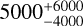 Mathematical equation: $5000^{+6000}_{-4000}$