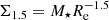 Mathematical equation: $ \Sigma_{1.5} = M_{\star} R_{\mathrm{e}}^{-1.5} $