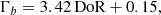 Mathematical equation: $$ \begin{aligned} \Gamma _b = 3.42\,\mathrm{DoR} + 0.15, \end{aligned} $$