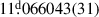 Mathematical equation: $ 11{{\overset{\text{d}}{.}}}066043(31) $