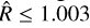 Mathematical equation: $\[\hat{R} \leq 1.003\]$