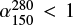 Mathematical equation: $\alpha_{150}^{280}<1$