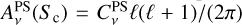 Mathematical equation: $A_\nu^\mathrm{PS}(S_\mathrm{c}) = C_\nu^\mathrm{PS} \ell (\ell + 1)/(2\pi) $