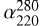 Mathematical equation: $\alpha_{220}^{280}$