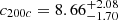Mathematical equation: $ c_{200c} = 8.66_{-1.70}^{+2.08} $