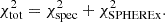 Mathematical equation: $$ \begin{aligned} \chi ^2_{\mathrm{tot} } = \chi ^2_{\mathrm{spec} } + \chi ^2_{\mathrm{SPHEREx} }. \end{aligned} $$