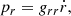 Mathematical equation: $$ \begin{aligned} p_r&= g_{rr} \dot{r},\end{aligned} $$
