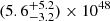 Mathematical equation: $ (5.6_{-3.2}^{+5.2})\times 10^{48} $