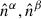Mathematical equation: $ \hat{n}^{\alpha}, \hat{n}^{\beta} $