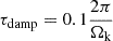 Mathematical equation: $ \tau_{\mathrm{damp}} = 0.1 \frac{2\pi}{\Omega_{\mathrm{k}}} $