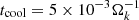 Mathematical equation: $ t_{\mathrm{cool}} = 5\times10^{-3}\Omega_{k}^{-1} $