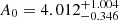 Mathematical equation: $ A_0 = 4.012_{-0.346}^{+1.004} $