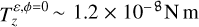 Mathematical equation: $$T_z^{\varepsilon ,\phi = 0}\~1.2 \times {10^{ - 8}}{\rm{N m}}$$