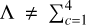 Mathematical equation: $\[\Lambda \neq {\sum}_{c=1}^{4}\]$