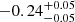 Mathematical equation: $ -0.24^{+0.05}_{-0.05} $