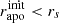 Mathematical equation: $ r_{\mathrm{apo}}^{\mathrm{init}} < r_s $