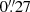 Mathematical equation: $ 0{{\overset{\prime\prime}{.}}}27 $