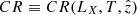 Mathematical equation: $ CR \equiv CR(L_X, T, {\hat{z}}) $