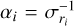 Mathematical equation: $\[\alpha_{i}=\sigma_{r_{i}}^{-1}\]$