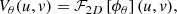 Mathematical equation: $$ \begin{aligned} V_\theta (u, v) = \mathcal{F} _{2D}\left[\phi _\theta \right](u, v), \end{aligned} $$