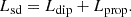 Mathematical equation: $$ \begin{aligned} L_{\mathrm{sd}} = L_{\mathrm{dip}} + L_{\mathrm{prop}}. \end{aligned} $$