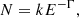Mathematical equation: $$ \begin{aligned} N = k E^{-\Gamma }, \end{aligned} $$