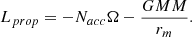 Mathematical equation: $$ \begin{aligned} L_{prop} = -N_{acc} \Omega - \frac{GM {M}}{r_m}. \end{aligned} $$