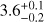 Mathematical equation: $3.6^{+0.1}_{-0.2}$