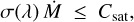 Mathematical equation: $\sigma (\lambda )\mathop M\limits^ \cdot \le {C_{{\rm{sat}}}},$