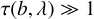 Mathematical equation: $\tau (b,\lambda ) \gg 1$