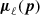 Mathematical equation: $ \boldsymbol\mu_{\ell}(\boldsymbol{p}) $