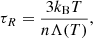 Mathematical equation: $$ \begin{aligned} \tau _R = \frac{3k_{\rm B}T}{n\Lambda (T)}, \end{aligned} $$