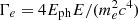 Mathematical equation: $ \Gamma_{e} = 4E_{\mathrm{ph}}E/(m_{e}^{2}c^{4}) $